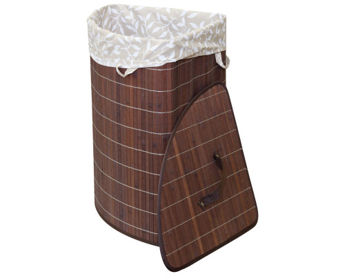 Корзина для белья, бамбук, цвет: тёмный, размер: 35*35*50см